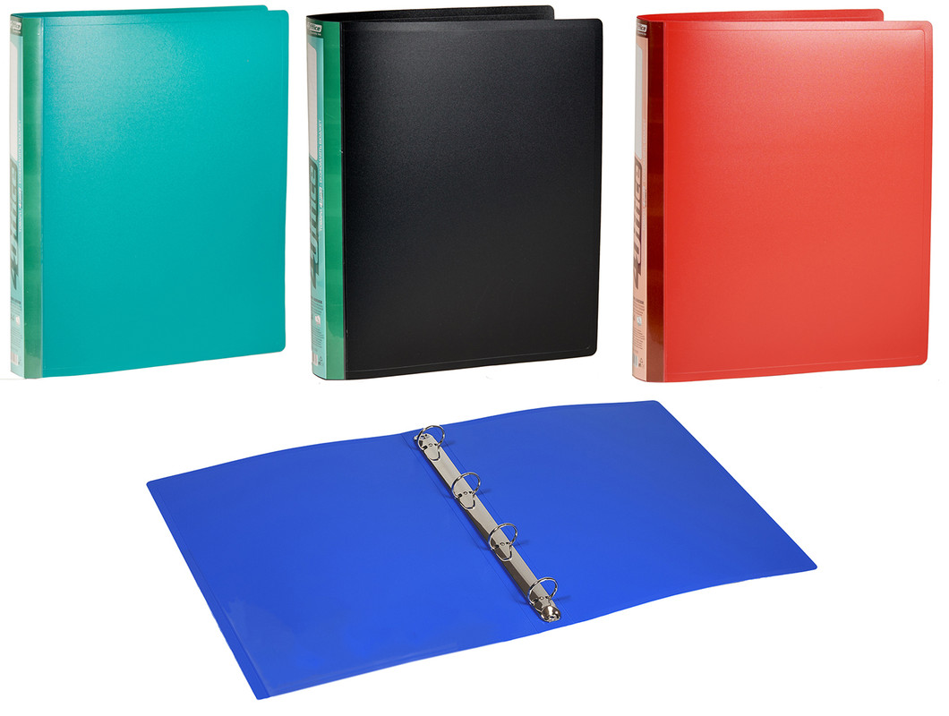 Папка на кільцях 4OFFICE (4-230), на 4 кільця, PP, 600мкм, A4, асорті